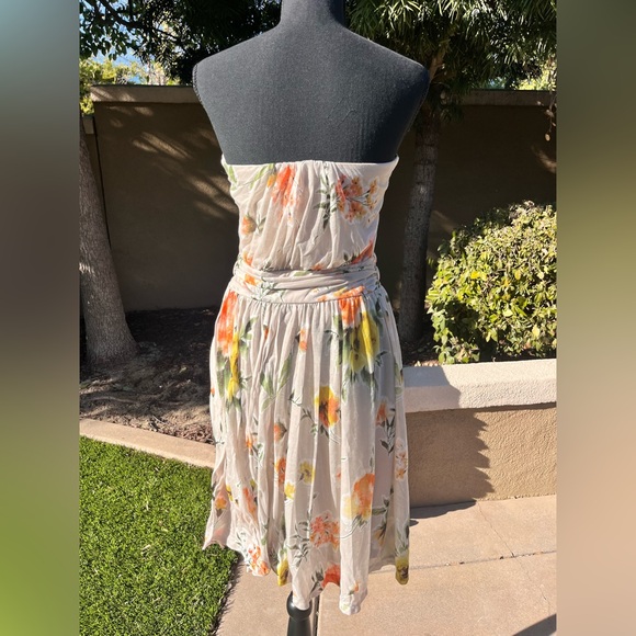 Mango Suit Floral Strapless Dress small - Picture 2 of 10